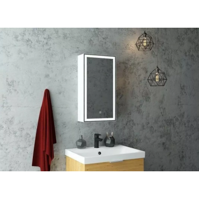 Зеркальный шкаф Art&Max Techno (AM-Tec-350-650-1D-R-DS-F) (35x60 см) с LED подсветкой, bianco lucido 7