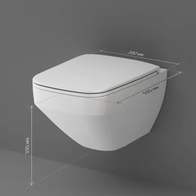Чаша подвесного унитаза Am.Pm Inspire V2.0 FlashClean (C50A1700MWSC) безободковый, с микролифтом (белый матовый) 5