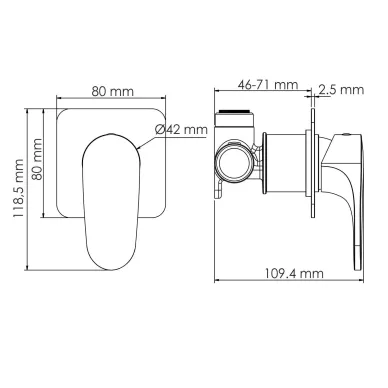 Душевая система Wasserkraft Neckar 2100 скрытого монтажа, золото 5