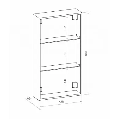 Зеркальный шкаф Art&Max Techno AM-Tec-350-650-1D-L-DS-F 35x65 см с LED подсветкой, bianco lucido 6