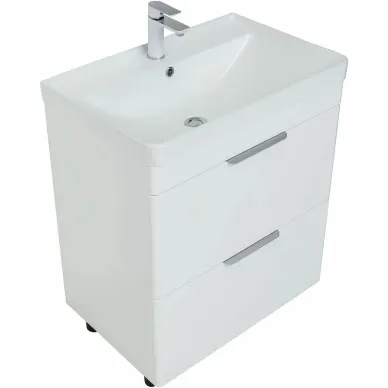 Тумба для ванной Aquanet Ирис New 310152 60 см, белая глянцевая 1