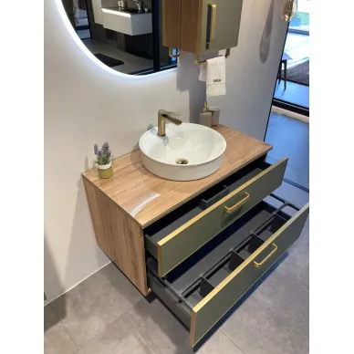 Тумба для ванной ORKA Salerno 3008779 80 см Sardinia/светлое дерево, ручки золото 3