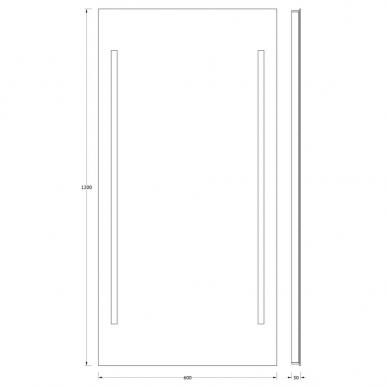 Зеркало Evoform Ledline (BY 2124) (60 см) (с 2-мя встроенными LED-светильниками) 1