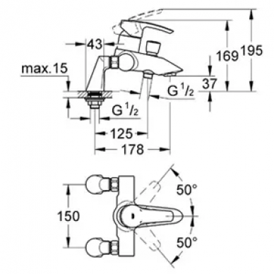Смеситель для ванны Grohe Eurostyle (33612001) 1