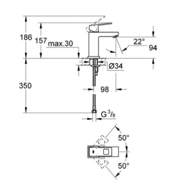 Смеситель для раковины Grohe Eurocube (23132000) 1