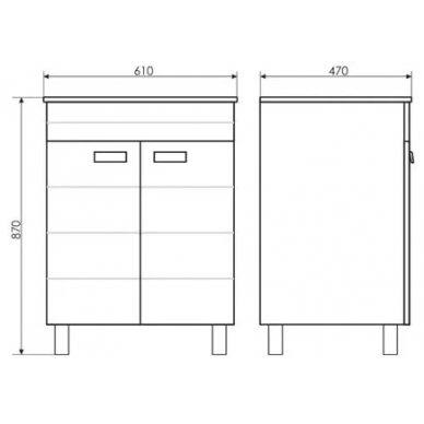 Тумба для ванной Comforty Модена М-60 (61x87x47 см), белый матовый 6