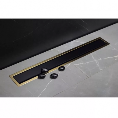 Душевой лоток Pestan Confluo Premium Black Glass Line 950 Gold (13100125) 8