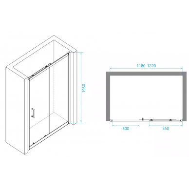 Душевая дверь RGW Passage PA-14G (41081412-16) 120х195 см, профиль золото/прозрачное стекло 3