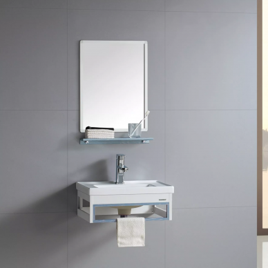 Тумба с раковиной River Laura 505 BU (50.5 см) + зеркало (44x60 см) 0