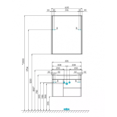 Тумба с раковиной Aquaton Беверли 65 (1A2353K0BV010) 5