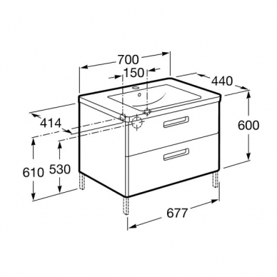 Тумба для ванной Roca Gap (ZRU9302741) (70 см) фиолетовый 7