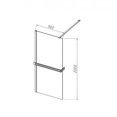 Душевая перегородка Vincea Walk-In (VSW-4HR900CGB) 90х200 см, профиль чёрный/стекло тонированное 3