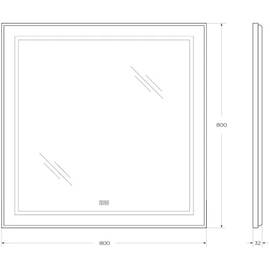 Зеркало BelBagno Kraft (SPC-KRAFT-800-800-LED-TCH-WARM-NERO) с подсветкой, 80x80 см, черный 8