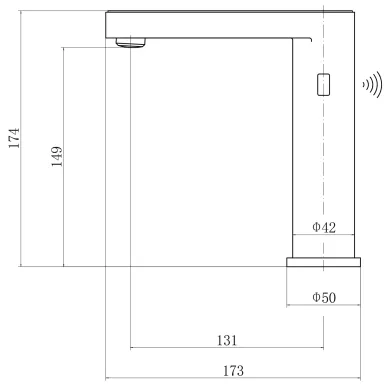 Смеситель для раковины FARADAY FA-T81001-7 сенсорный, черный 5
