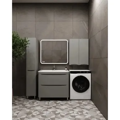 Тумба для ванной Style Line Бергамо Мини СС-00002362 90 см напольная, антискрейтч серый 7