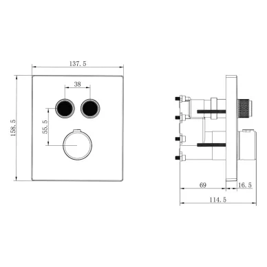 Душевая система Vincea Inspire VSFW-3I21MT4RCH встраиваемая с термостатом и полочкой, хром 10