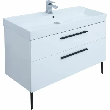 Тумба для ванной Aquanet Nova 249922 Slim Synergy, 100 см, белый глянец 7