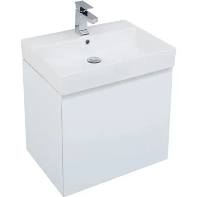 Тумба с раковиной Aquanet Йорк 212591 60 см белая глянцевая 0