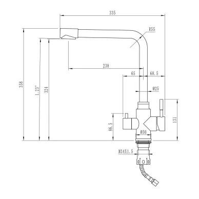 Смеситель для кухни Mixline ML-GS13 550669 с подключением к фильтру, серый 5