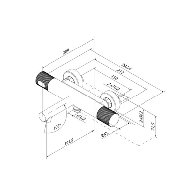 Смеситель для ванны Iddis Duna DUNMG02i74WA с термостатом, золото 9
