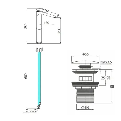 Смеситель для раковины Boch Mann Como BG XL BM9632 5
