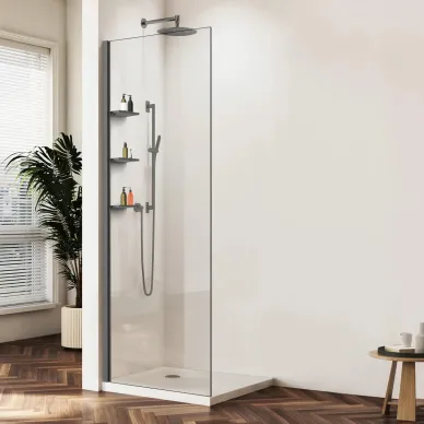 Душевая перегородка Vincea Walk-In VSW-1HWS100CLGM 100x200 см, профиль воронёная сталь/стекло прозрачное 0