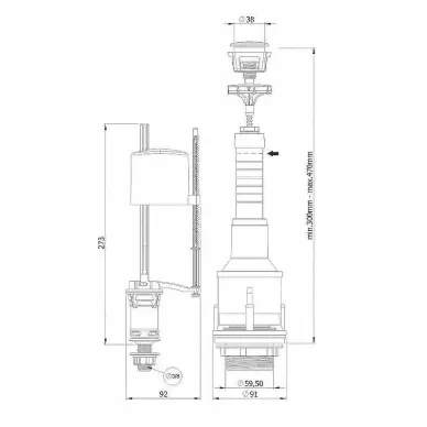 Смывной механизм Creavit Mega MM.101001.3004-100-I 2
