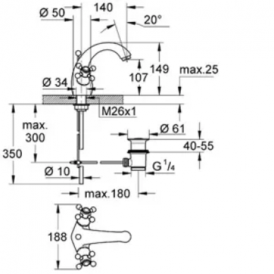 Смеситель для раковины Grohe Sinfonia (21012000) 1