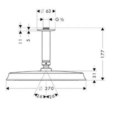 Верхний душ Hansgrohe Raindance Classic AIR (27405000) (240 мм) 1