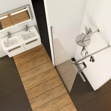Душевая перегородка Ravak Walk-In Wall 90 (GW9W70C00Z1) блестящий профиль прозрачное стекло 5