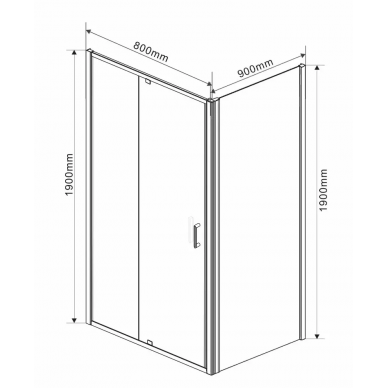 Душевой уголок Vincea Intra (VSR-1I708090CL) 80x90х190 см, профиль хром/стекло прозрачное 6