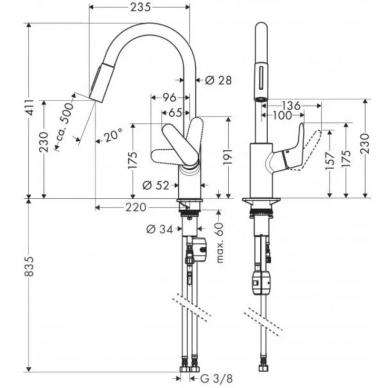 Смеситель для кухни Hansgrohe Focus (31815670) черный матовый 1