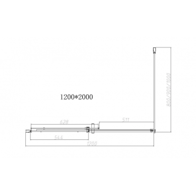 Душевой уголок Vincea Dice (VSR-4D9012CLB) 120х90х200 см, профиль чёрный/стекло прозрачное 3