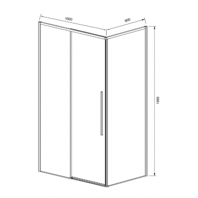 Душевой уголок Vincea Slim-N (VSR-4SN9010CL) 100х90х195 см, профиль хром/стекло прозрачное 3