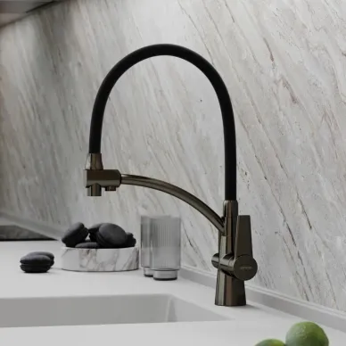 Смеситель для кухни Sancos Eri (SC4001GG) с функцией подключения фильтра, вороненая сталь 6