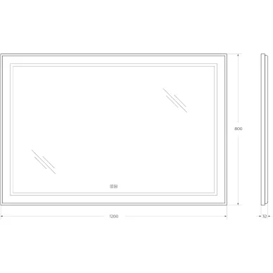 Зеркало BelBagno Kraft (SPC-KRAFT-1200-800-LED-TCH-WARM-NERO) с подсветкой, 80x120 см, черный 8