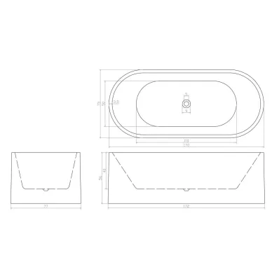 Акриловая ванна Cerutti SPA CEZA'S MW (CT10301) (170х75) белая матовая 5