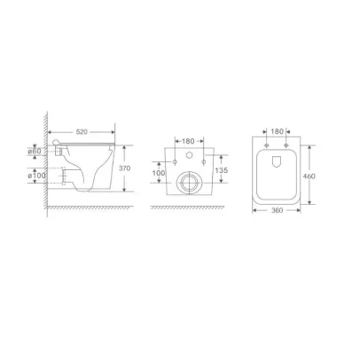 Инсталляция Berges Novum 525 + Sigma Rimless + кнопка O2 (матовый хром) в комплекте с унитазом (белый), безободковый, с сидением микролифт 9