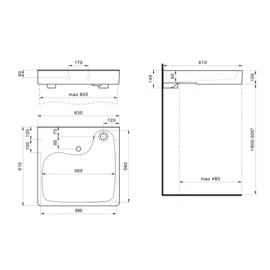Раковина Santek Клио 1.WH50.1.780 60x58 см, с кронштейнами, белая 5
