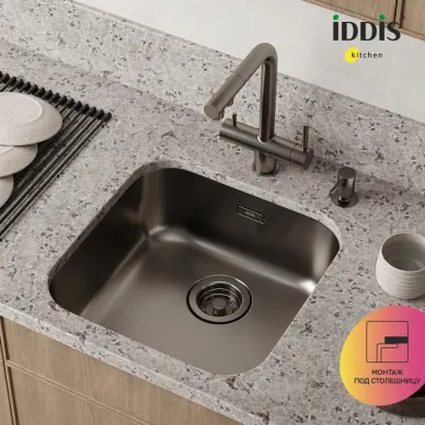 Мойка кухонная Iddis Mate MAT44GMi77 графит 9