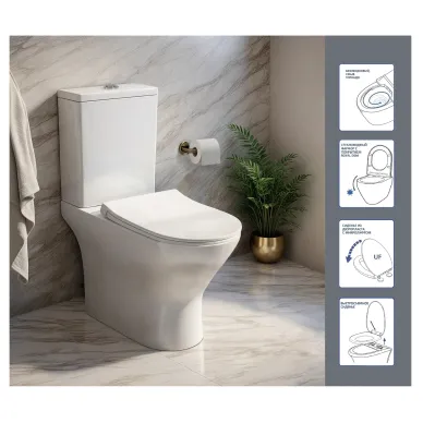 Унитаз напольный Cerutti SPA Bernina CT10815 безободковый смыв Tornado. микролифт 9
