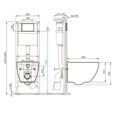 Инсталляция для подвесного унитаза Cersanit BRASKO 68302 с подвесным безободковым унитазом Brasko Smart, белый, сиденье микролифт, клавиша хром 12