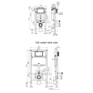 Электронный унитаз-биде Timo TE-751B с инсталляцией и черной кнопкой 5