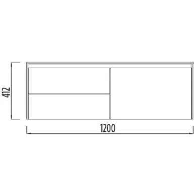 Тумба для ванной Creavit Flat FA0120.42.MBY+FA120.00+LP060 120 см, подвесная, с раковиной, белая/серая 1