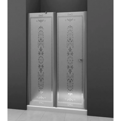 Душевая дверь Cezares Royal Palace B12 (100 см) (60+40) прозрачное стекло с матовым узором (хром) 0