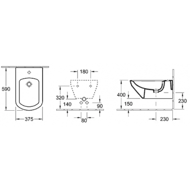 Биде подвесное Villeroy & Boch Sentique (542200R2) 1