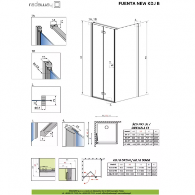 Душевая дверь Radaway Fuenta (384081-01-01L) (80 см) (L) 3