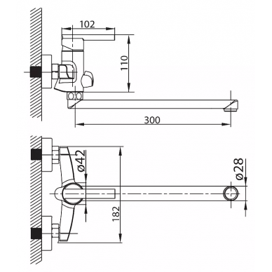 Смеситель для ванны Milardo Magellan (MAGSBLCM10) 6