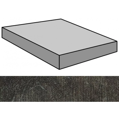Sybarum 7.0 Black Scavato Gradone Ang 59.55x59.55 0
