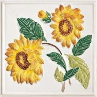 1010199 CALEIDOS FORMELLA GIRASOLE BIANCO 20x20 0